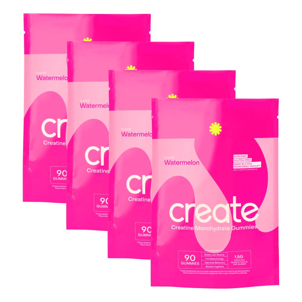 Create Creatine Monohydrate Gummies – Watermelon Flavor (Pack of 4)